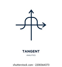 tangent icon from analytics collection. Thin linear tangent, steel, industry outline icon isolated on white background. Line vector tangent sign, symbol for web and mobile