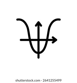 Tangent icon outline set sign