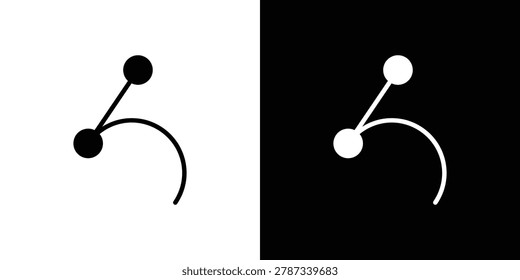 Tangent icon vector. Black and white flat icons