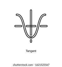 Tangent icon vector on white background. Analytics black icon illustration