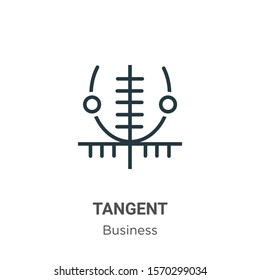 Tangent outline vector icon. Thin line black tangent icon, flat vector simple element illustration from editable analytics concept isolated on white background