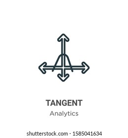 Tangent outline vector icon. Thin line black tangent icon, flat vector simple element illustration from editable analytics concept isolated on white background