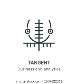 Tangent vector icon on white background. Flat vector tangent icon symbol sign from modern business and analytics collection for mobile concept and web apps design.