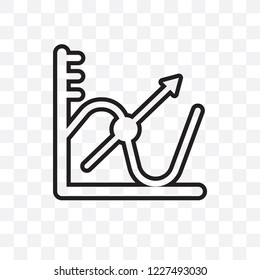 Tangent vector linear icon isolated on transparent background, Tangent transparency concept can be used for web and mobile
