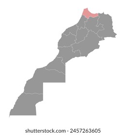 Tanger Tetouan Al Hoceima region map, administrative division of Morocco. Vector illustration.