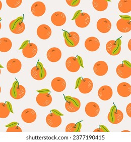 Fondo de mandarina. Patrón sin foco con cítricos exóticos. Resumen de la impresión de comida. Papel digital. Ilustración vectorial.
