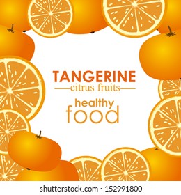 tangerine citrus fruit  over white background vector illustration 