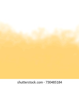 tangerine colored area with soft cloudy shaped border on white background, vector illustration