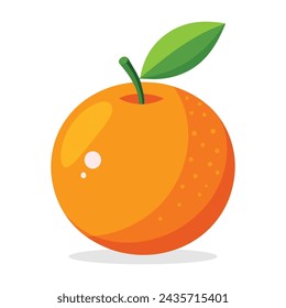
Tangerine flat vector illustration on white background