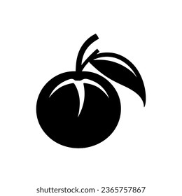 Tangerine fruit icon isolated on white background