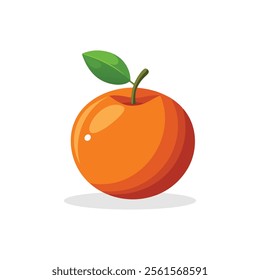 
Tangerine fruit isolated flat vector illustration on white background.