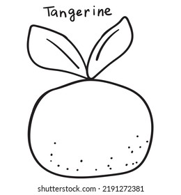 Tangerine fruit. Simple icon. Outline illustration on white background.