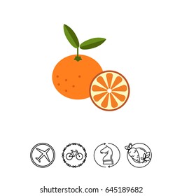 Tangerine and tangerine half