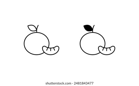 Tangerine icon design with white background stock illustration
