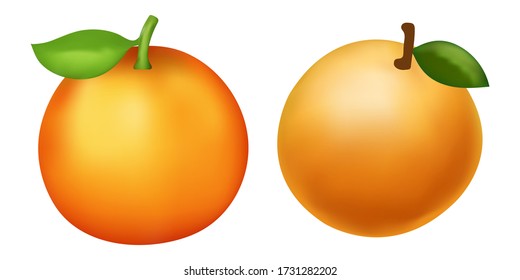 Tangerine Icon Emoji Vector Illustration. Tangerine Emoticon On White Background. Orange Fruit