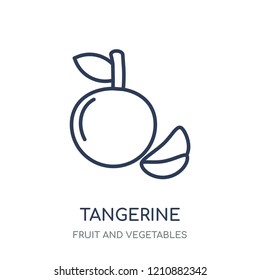 Tangerine icon. Tangerine linear symbol design from Fruit and vegetables collection. Simple outline element vector illustration on white background.