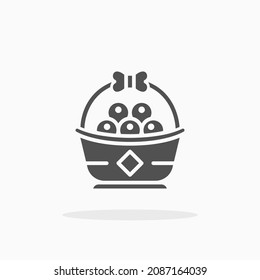 Tangerine icon. Solid or glyph style. Vector illustration. Enjoy this icon for your project.