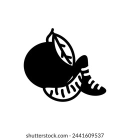 Icono de mandarina en vector. Logotipo
