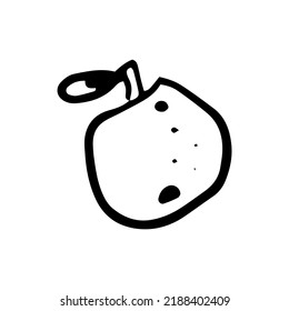 Tangerina con ilustración del vector hoja sobre fondo blanco