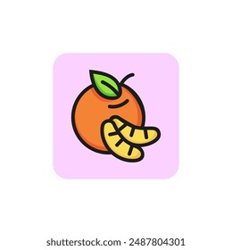 Tangerine line icon. Clementine, mandarin, food. Citrus fruit concept. Vector illustration can be used for topics like vitamin, organic, summer