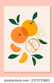 Tangerine modern art. Vector design for posters, flyers, prints, covers and other uses.