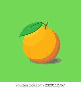 tangerine on a green background