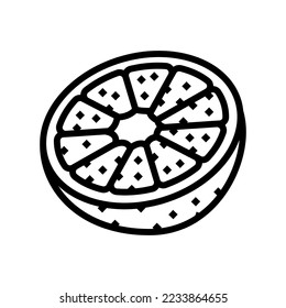 tangerine orangecut line icon vector. tangerine orangecut sign. isolated contour symbol black illustration