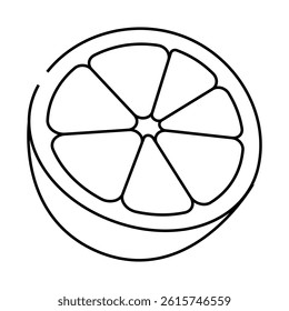 tangerine orangecut line icon vector. tangerine orangecut sign. isolated contour symbol black illustration