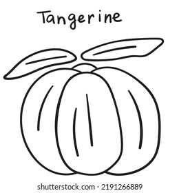 Tangerine. Outline icon on white background.