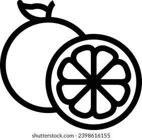 Tangerine single vector line icon