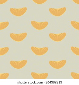Tangerine slices seamless pattern. Healthy food. Series of vector illustrations