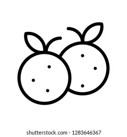 Tangerine vector, Chinese New Year related line design icon editable stroke