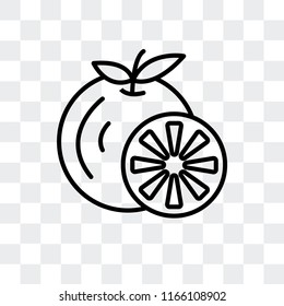 Tangerine vector icon isolated on transparent background, Tangerine logo concept