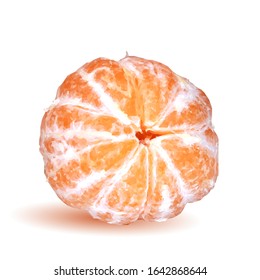Tangerines low poly. Fresh, nutritious and tasty tangerines. Elements for label design. Vector illustration. Mandarin in triangulation technique. 