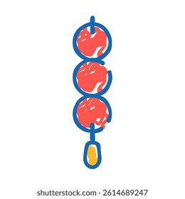 tanghulu asian snack doodle icon sketch vector. tanghulu asian snack sign. isolated symbol illustration