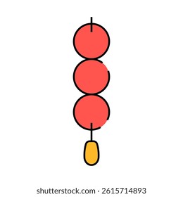 tanghulu asian snack line icon vector. tanghulu asian snack sign. isolated symbol illustration