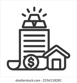 Tangible Asset Outline Icon Vector Illustration