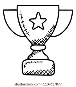 
A tangible award with star sign indicating the concept of trophy.
