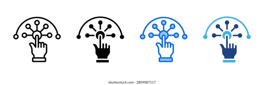 Tangible Interface icon set multiple style collection
