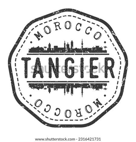 Tangier, Morocco Stamp Skyline Postmark. Silhouette Postal Passport. City Round Vector Icon. Vintage Postage Design.