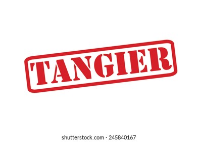 TANGIER Red Rubber Stamp vector over a white background.Tangier is a historic city in Morocco.