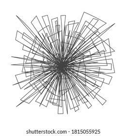 Tangle chaos abstract hand drawn messy scribble ball vector illustration. Random chaotic dynamic scrawl lines. Wild emotion irregular pattern isolated on white background.