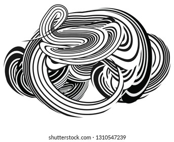 tangle lines black and white abstract vector