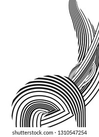 tangle lines black and white abstract vector