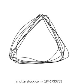 Tangle Scrawl isolated white background. hand drawn tangle scrawl sketch. Black line abstract scribble shape.
