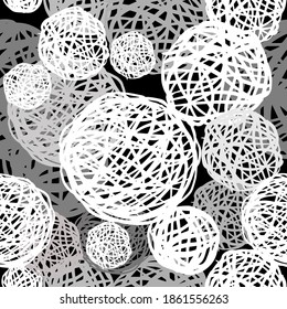 Tangle seamless pattern. Background of white balls of thread.Vector illustration