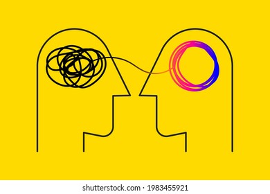 El ángulo se enreda y se desenreda. Metáfora abstracta, concepto de solución de problemas en los negocios. Ilustración del vector