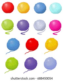 Tangle of thread yarn set vector