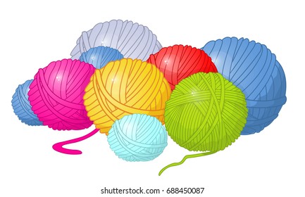 Tangle of thread yarn set vector