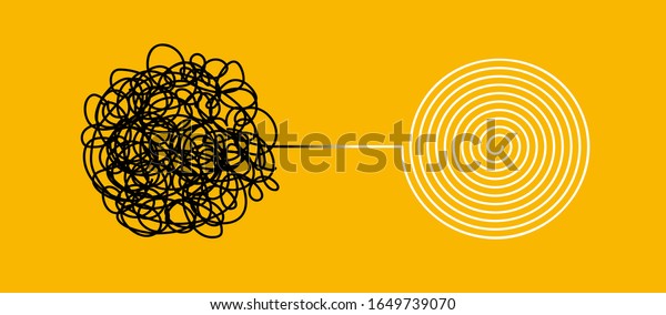 Tangle Untangle Psychotherapy Psychology Concept Tangled Stock Vector ...